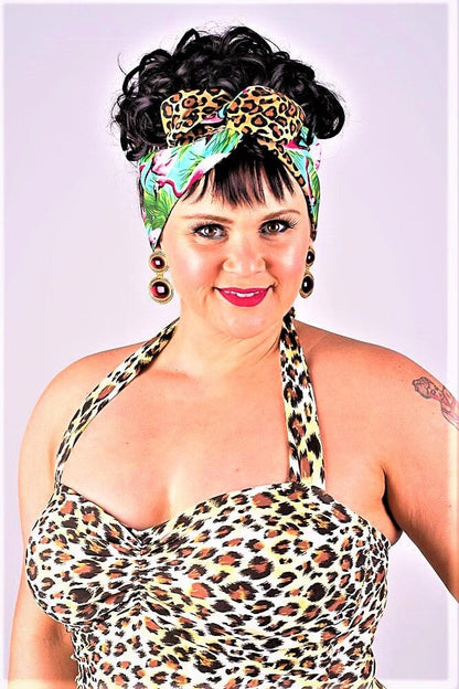 BettyliciousUK Hairband Be Bop Hair Band Flamingo and Leopard Print