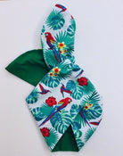 BettyliciousUK Hairband BeBopa Tropical print on White with Plain Green Headband
