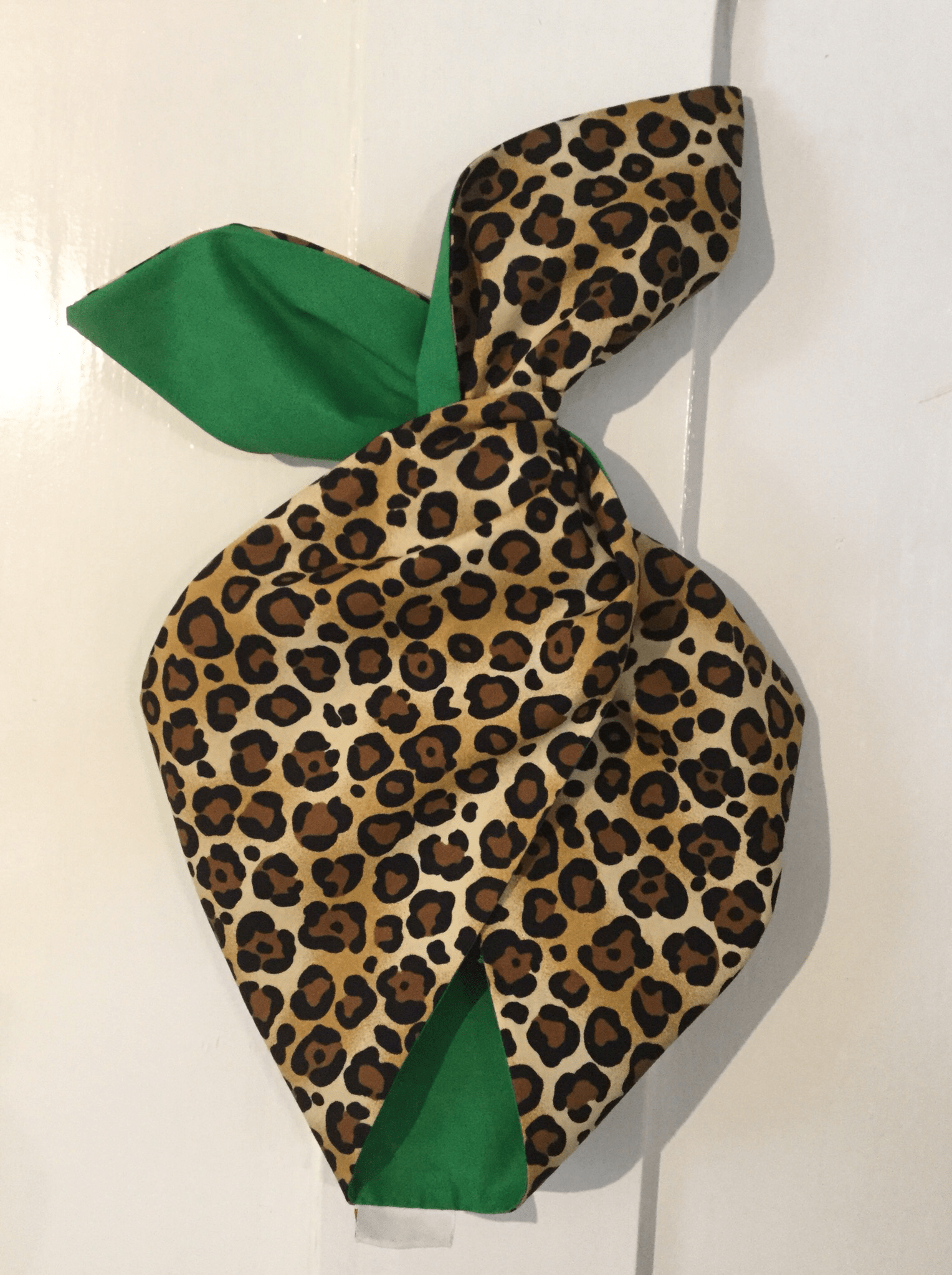 BettyliciousUK Hairband BeBopa Wired  Hairband Leopard Print and Green Reverse