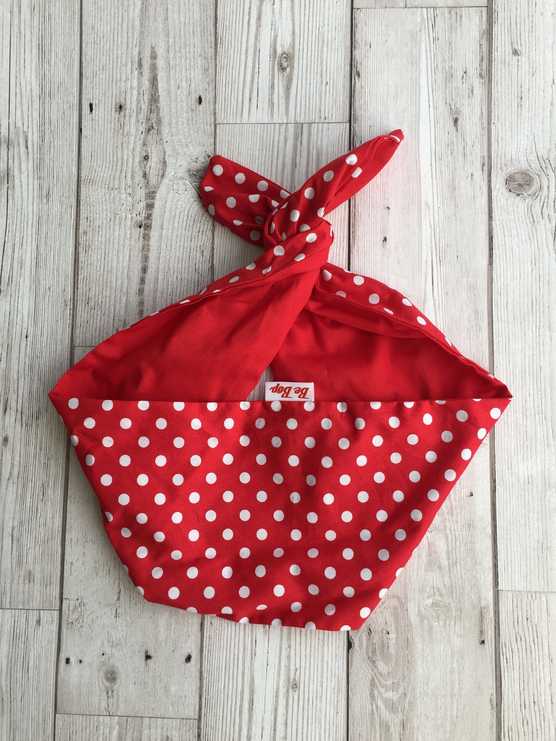 BettyliciousUK Hairband Head Scarf, Red and White Polka Dots