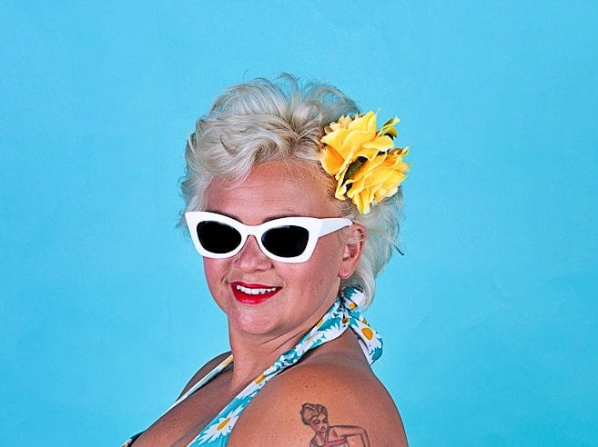 BettyliciousUK Marlene Cat Eye Sunglasses with White Frame