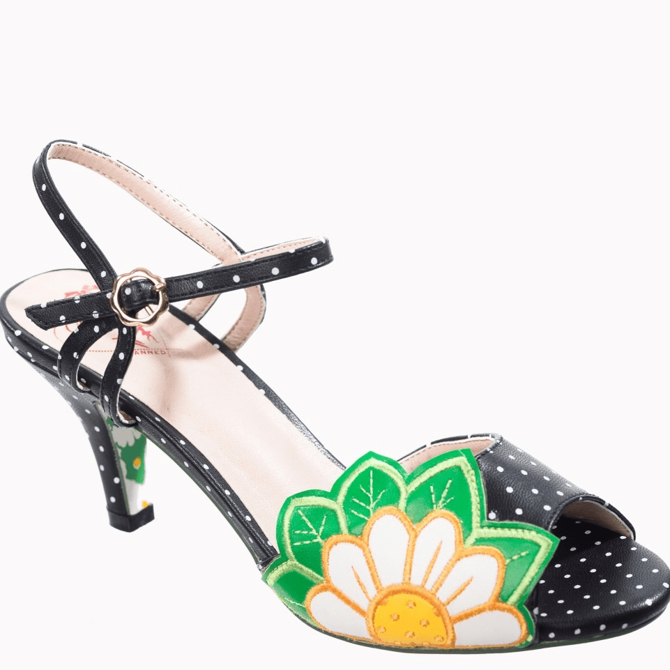 BettyliciousUK Shoes Crazy Daisy Vintage Style High Heeled Shoes.