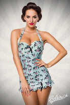 BettyliciousUK Swimdress PRE-ORDER Frenchie Print Vintage Style Swimdress by Belsira