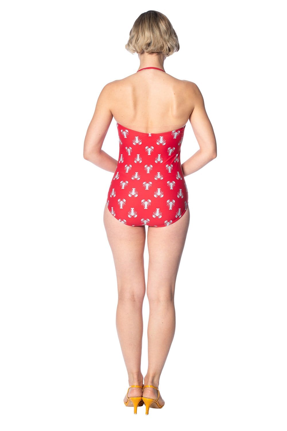BettyliciousUK Swimsuit Banned Apparel Red Lobster Print Swimsuit