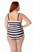 BettyliciousUK Swimsuit Barbie™ X Unique Vintage Black & White Chevron Stripe One Piece Bathing Suit