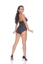 BettyliciousUK Swimsuit Bettie Page Flamingo Print Vintage Style Swimsuit with Tummy Control.