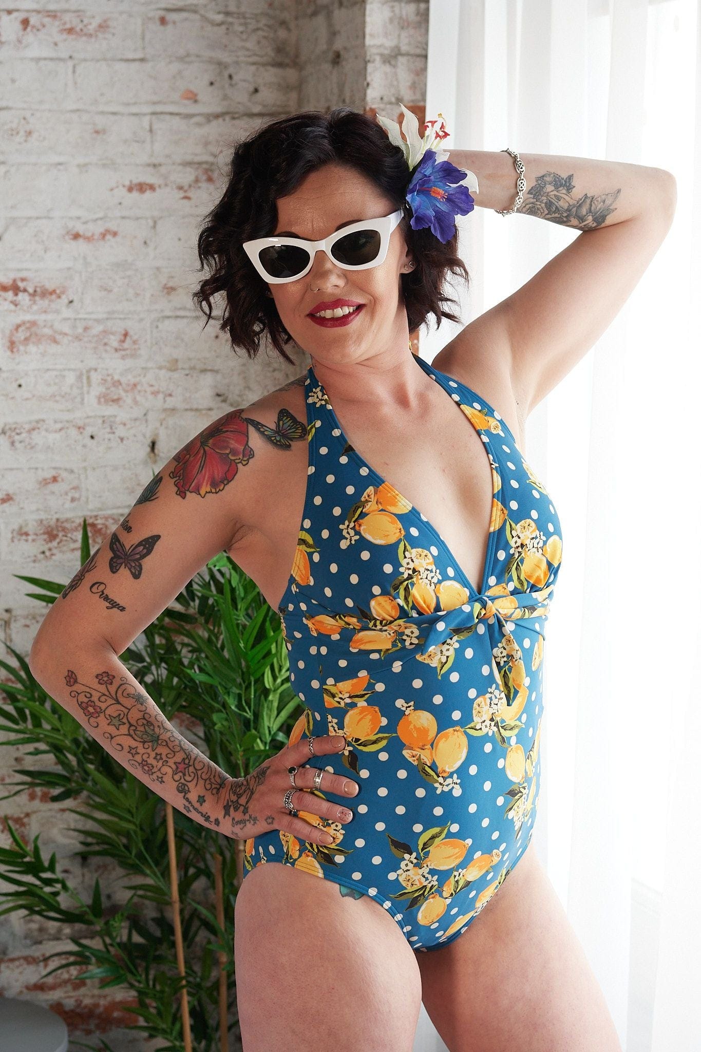 BettyliciousUK Swimsuit Bettylicious Lemon and Polka Dot Swimsuit