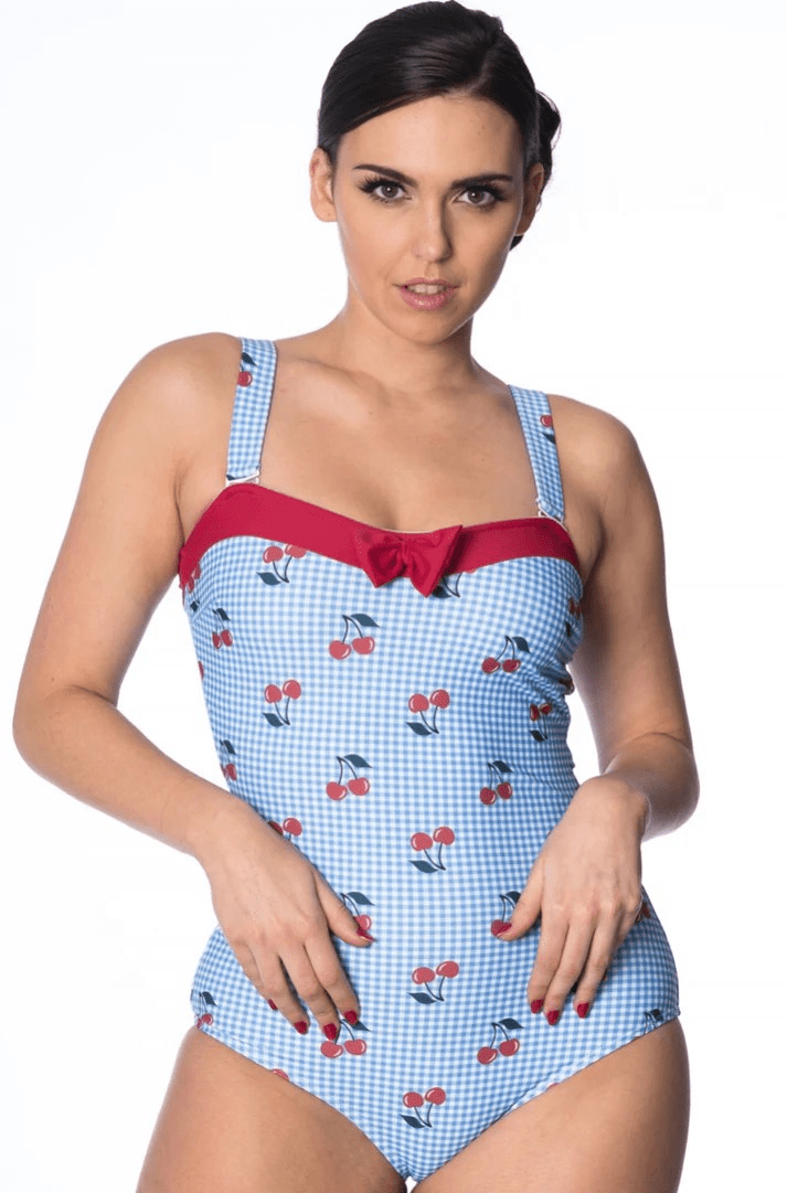 BettyliciousUK Swimsuit Cherry Love Vintage Style Swimsuit by Banned Retro