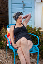 BettyliciousUK Swimsuit Esther Williams Black 1950's Vintage Style Swimsuit with Tummy Control