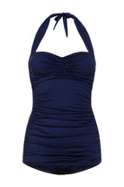 BettyliciousUK Swimsuit Esther Williams Navy Blue Vintage Style Swimsuit with Tummy Control