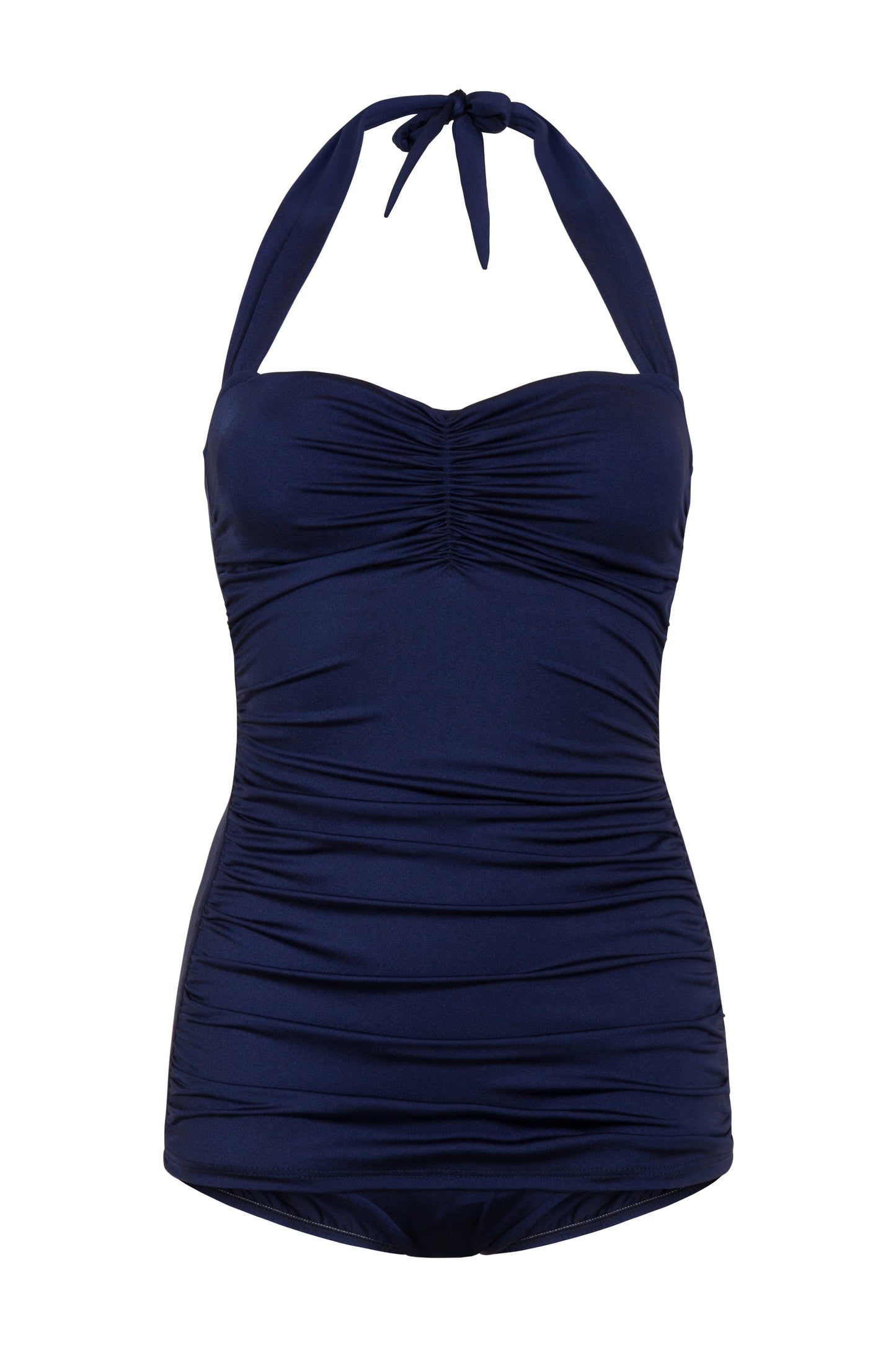 BettyliciousUK Swimsuit Esther Williams Navy Blue Vintage Style Swimsuit with Tummy Control