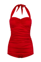 BettyliciousUK Swimsuit Esther Williams Red 1950's Style Swimsuit with Tummy Control