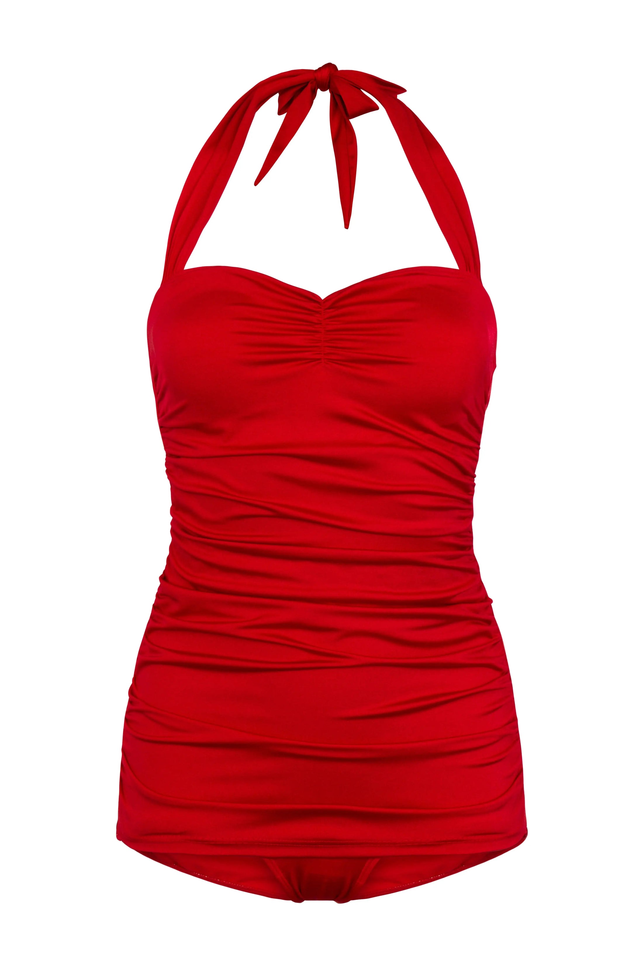 Esther Williams Red 1950's Vintage Style Style Swimsuit with Tummy Con