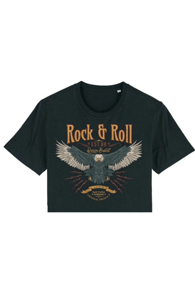 BettyliciousUK T Shirt Rock and Roll Eagle Cropped T-Shirt