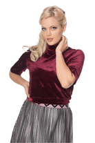 BettyliciousUK Top Velour Vintage Style Turtle Top by Banned Apparel