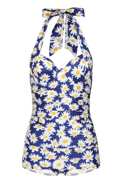 BettyliciousUK Underwired Swimsuits Bettylicious ECO Underwired Swimsuit Daisy Print in Navy