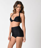 BettyliciousUK Unique Vintage All Black Monroe Bikini Top