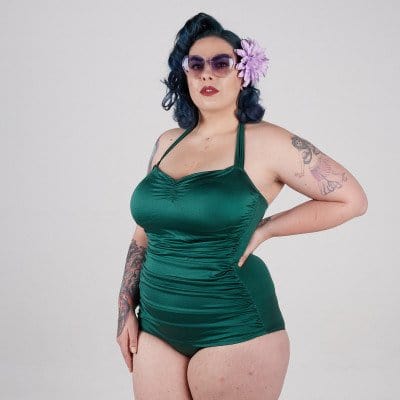 Esther Williams Swimsuit Esther Williams Vintage Style Emerald Green Swimsuit with Tummy Control