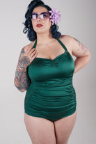 Esther Williams Swimsuit Esther Williams Vintage Style Emerald Green Swimsuit with Tummy Control