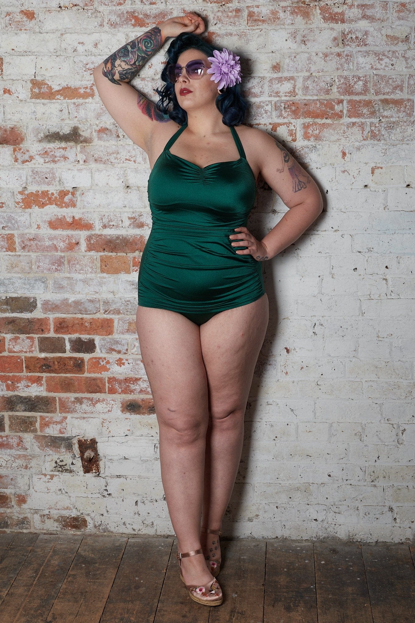 Esther Williams Swimsuit Esther Williams Vintage Style Emerald Green Swimsuit with Tummy Control